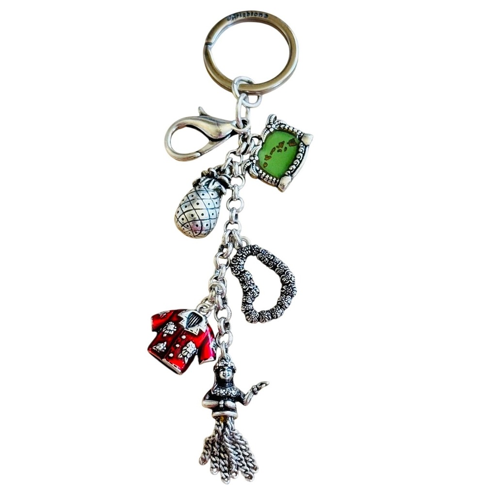 Brighton Hawaii KeyChain Key Fob Holder Charm Hawaiian Shirt Dancer Pineapple